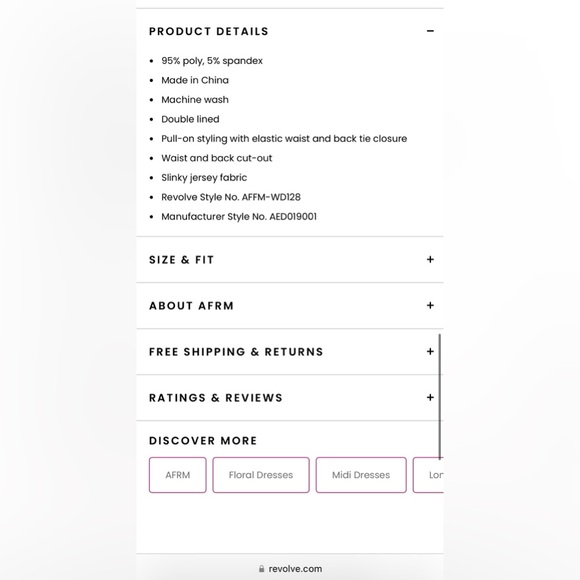 NWT Revolve AFRM Assi Dress - Picture 4 of 8